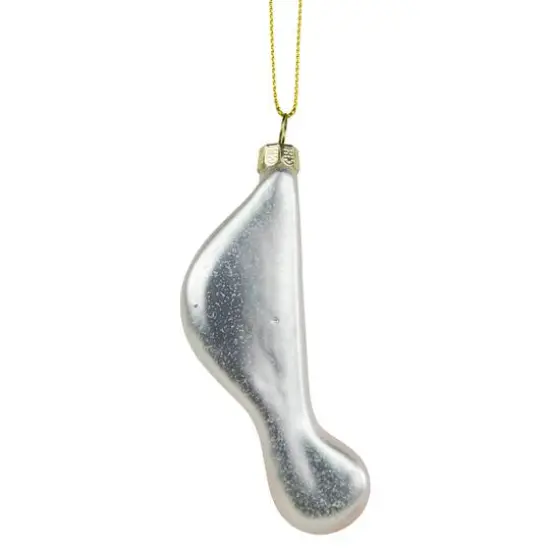 Gold & White Sixteenth Note Music Symbol Glass Ornament {7}