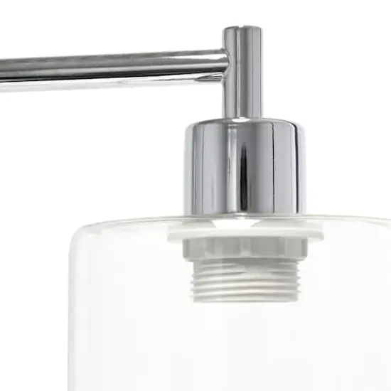 Lalia Home Iron Desk Lamp with USB Port and Glass Shade Chrome {9}