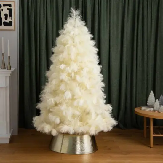 6ft. Unlit Off-White Pampas Grass Artificial Christmas Tree {20}