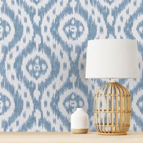 Surface Style Ikat Tracery Peel & Stick Wallpaper Chambray {7}