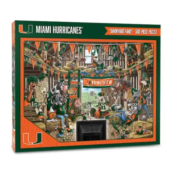 College Barnyard Fans 500 Piece Puzzle Miami Hurricanes {1}