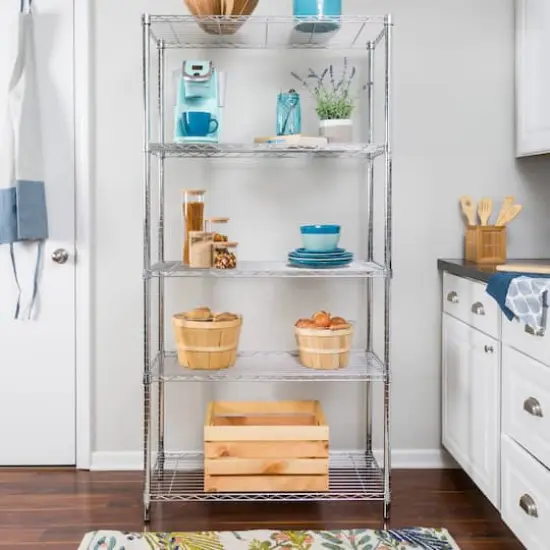 Honey Can Do Chrome 5-Tier Heavy-Duty Adjustable Shelving Unit {4}