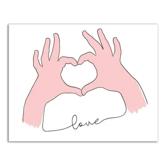 Love Heart Hands Canvas Wall Art {1}