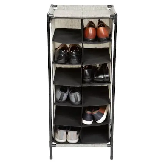 Simplify Black 12-Section Shoe Organizer {1}