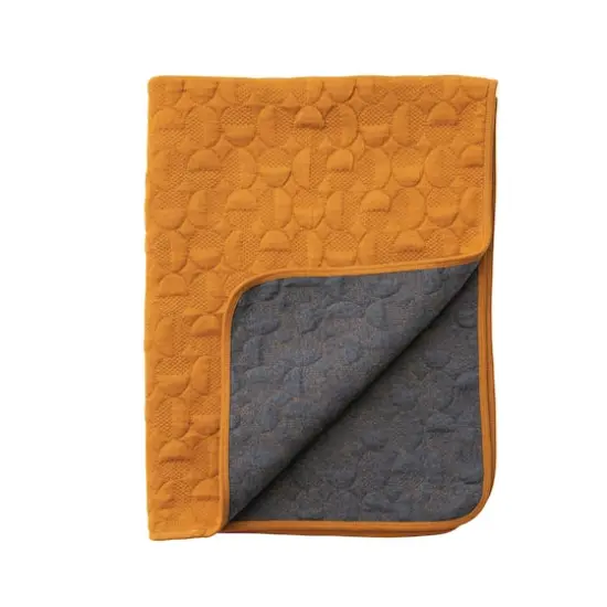 Hello Honey&reg; Mustard & Charcoal Cotton Blend Quilted Baby Blanket {3}