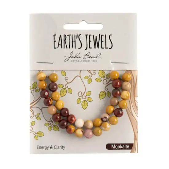 John Bead Earth's Jewels Natural Stone Round Beads, 6mm Mookaite Jasper {3}