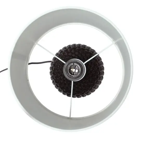 Simple Designs 20" Ceramic Purled Texture Table Lamp Black {11}