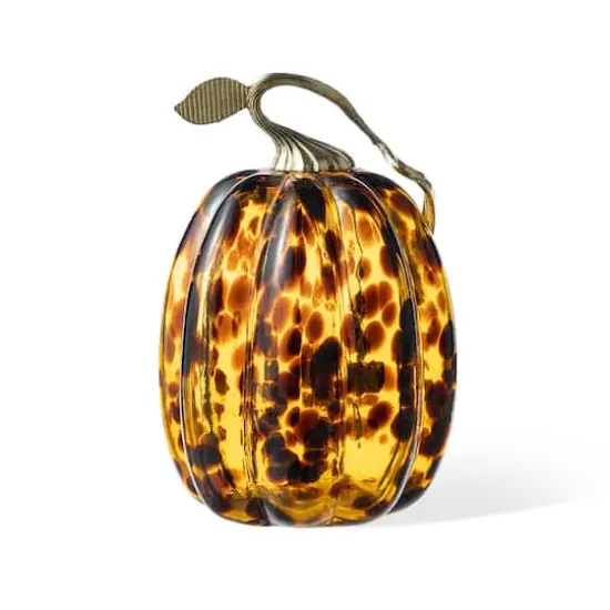 Glitzhome&reg; Amber Dots Glass Pumpkin {5}