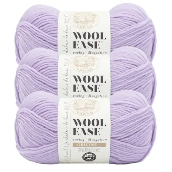 3 Pack Lion Brand&reg; Wool-Ease&reg; Roving Origins Yarn Lilac {1}