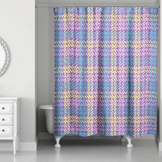 Plaid Shower Curtain Purple {3}
