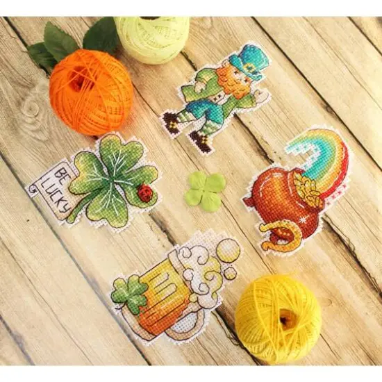 MP Studia St. Patrick's Day Magnets Plastic Canvas Counted Cross Stitch Kit {5}