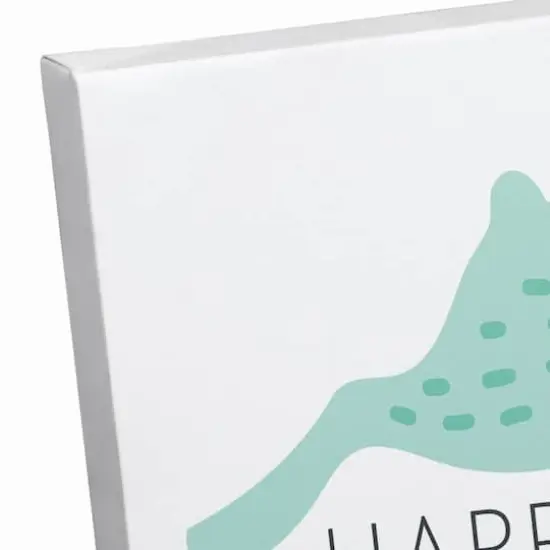 Teal Leaping Rabbit Canvas Wall Art {4}