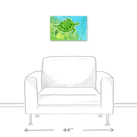 Bright Sea Turtle 18" x 12' Canvas Wall Art {4}