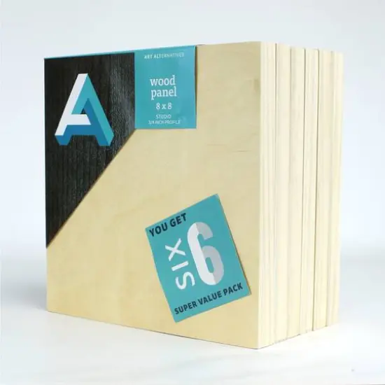 Art Alternatives 6 Pack 8" x 8" Value Pack Classic Studio Wood Panel {3}