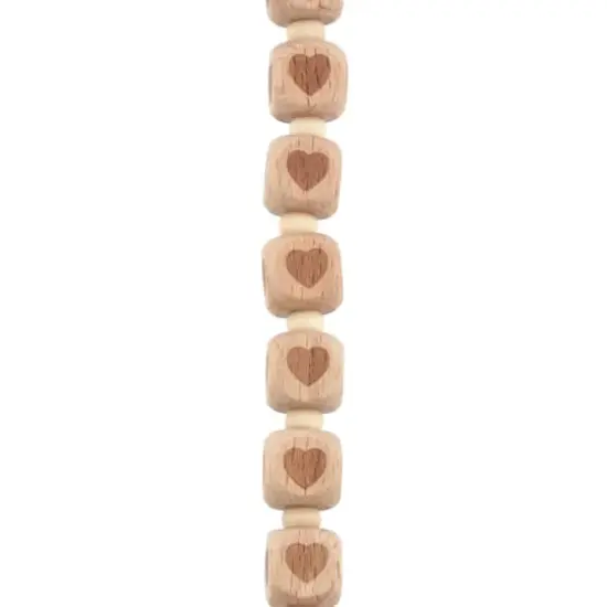 Natural Heart Wood Cube Beads, 11mm by Bead Landing&trade; {1}