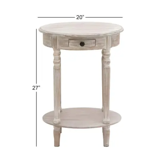 Light Brown Wood Farmhouse Accent Table {7}