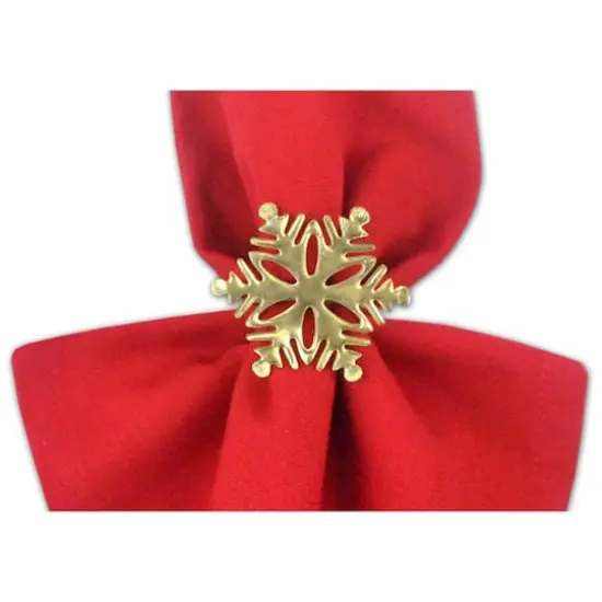 DII&reg; Gold Snowflake Napkin Rings, 6ct. {3}