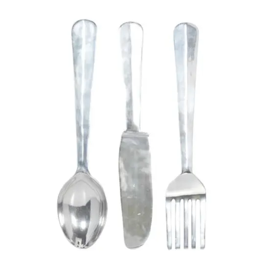 Silver Aluminum Utensil Wall D&eacute;cor Set {1}