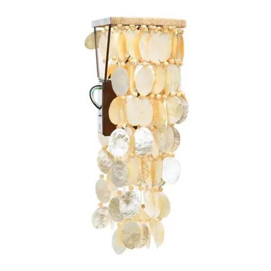 Hello Honey&reg; 18" Capiz and Wood Bead Wall Sconce {6}