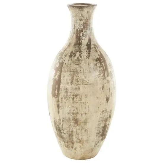 Brown Ceramic Antique Style Distressed Vase {7}