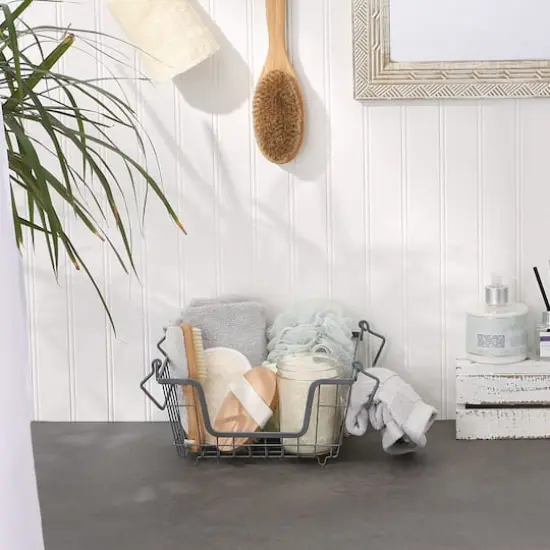 DII&reg; Small Square Metal Basket Cool Gray {4}