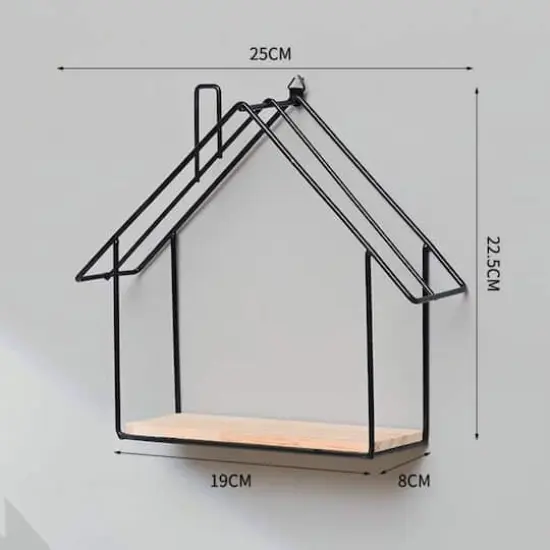 House Wall Hanging Bathroom Storage Cabinet Black {4}