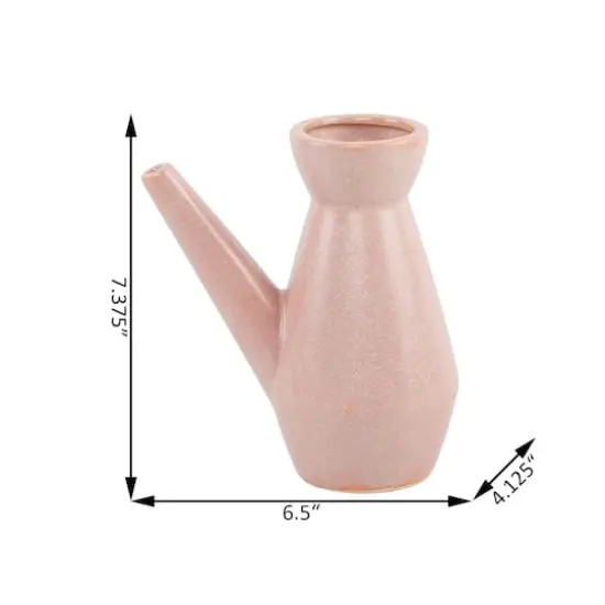 Flora Bunda 7" Ceramic Watering Can With Speckled Finish {3}