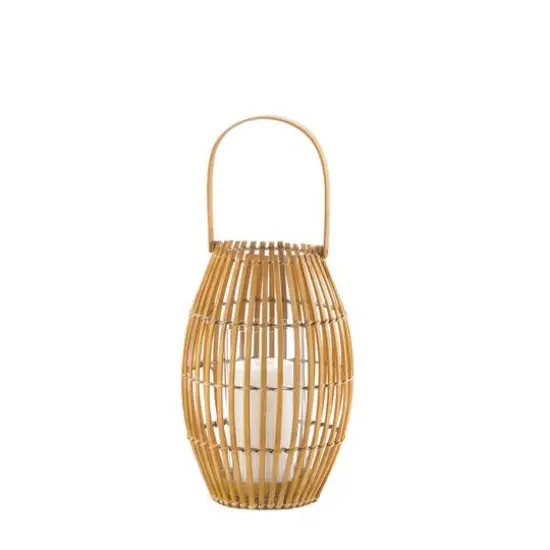 19.5" Bamboo Candle Holder Lantern {3}