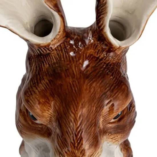 Hello Honey&reg; 11.75" Brown & White Hand-Painted Decorative Stoneware Rabbit Vase {8}