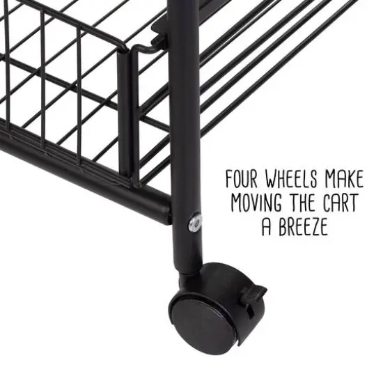 Honey Can Do Black 4-Tier Rolling Cart {14}