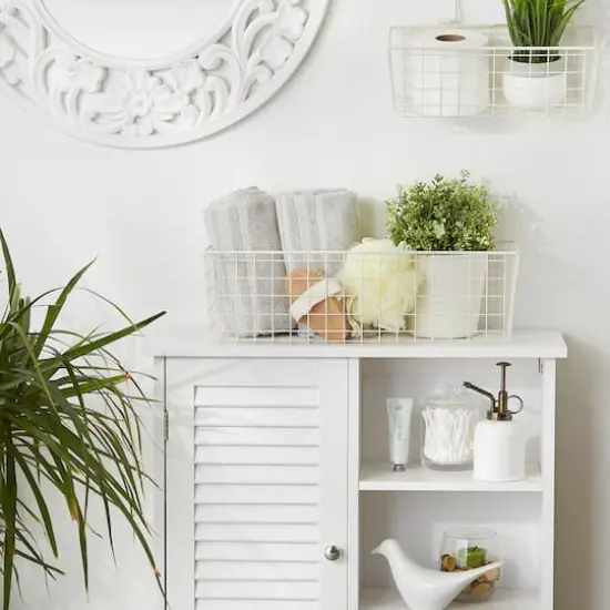 DII&reg; Wire Wall Basket Set Antique White {7}