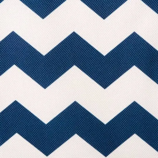 Nautical Blue Polyester Chevron Trapezoid Bin {7}