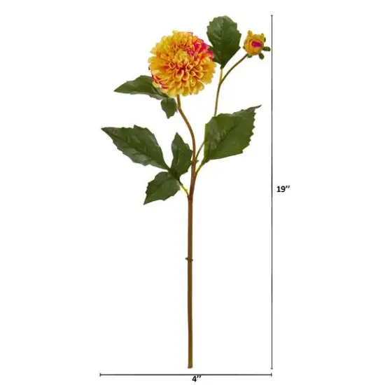 19" Dahlia Stem, 6ct. Gold and Yellow {3}