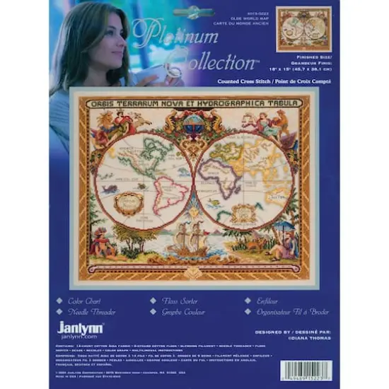 Janlynn&reg; Platinum Collection&trade; Olde World Map Counted Cross Stitch Kit {1}