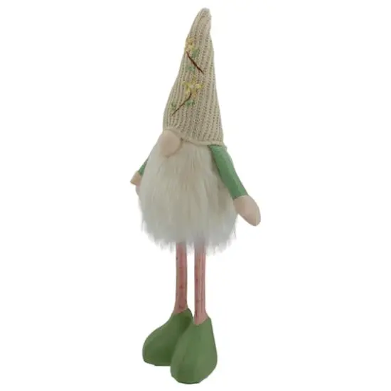 22" Lighted Green & Cream Standing Gnome with Knitted Hat Figure {6}