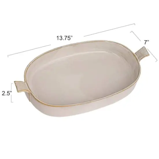 Hello Honey&reg; 13.75" White Classic Elegance Stoneware Baker {9}