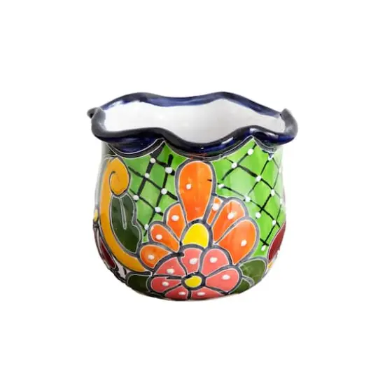 7" Handmade Mexican Talavera Ceramic Planter {1}