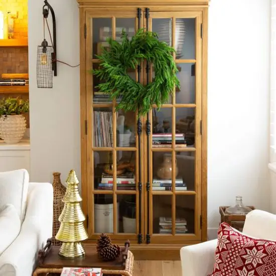 24in. Artificial Real Touch Norfolk Island Pine Wreath with Natural Look {6}