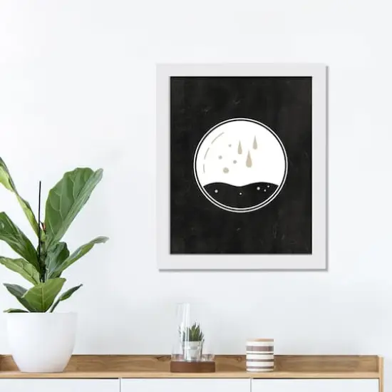 Moon Circle 6 11" x 14" White Framed Print Under Plexiglass {4}