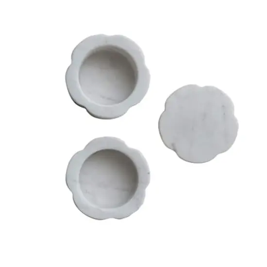 Hello Honey Elegant White Marble Pinch Pot with Lid {5}