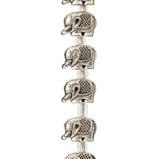 Silver Metal Elephant Beads, 12mm by Bead Landing&trade; {1}