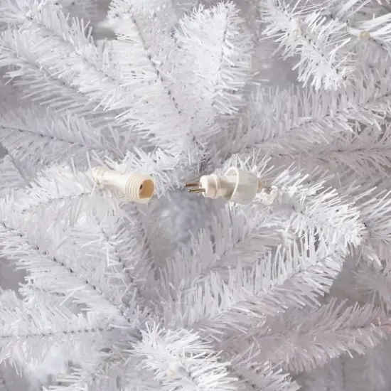 13ft. Pre-Lit Slim White Artificial Christmas Tree, Warm White LED Lights {9}