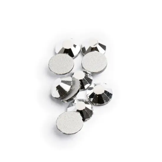John Bead Crystal Lane SS16 Metallic Glass Round Flatback Rhinestones, 288ct. Metallic Silver {1}