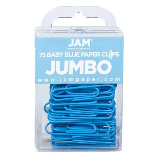 JAM Paper Jumbo Paper Clips Baby Blue {1}