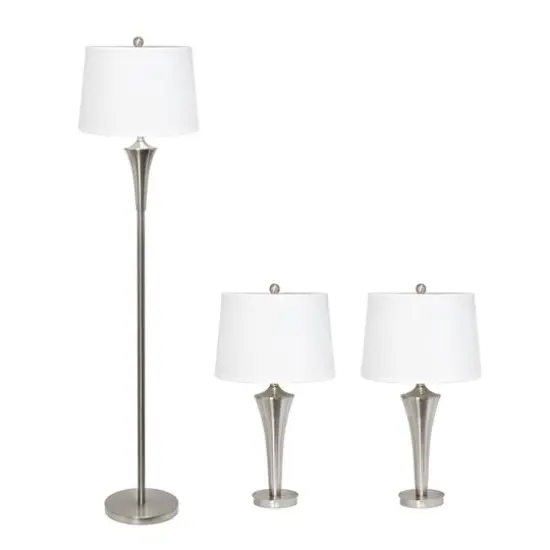 Lalia Home Vienna Brushed Nickel Lamp Set {1}