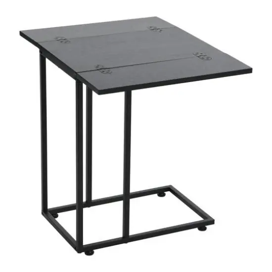 Household Essentials Jamestown Extendable C-Shaped End Table Black Oak {6}