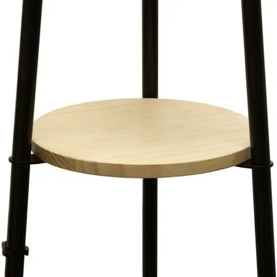 Simple Designs 62.5" Tripod 3 Tier Floor Lamp Light Wood {9}