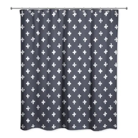 Crosses Shower Curtain Navy {1}