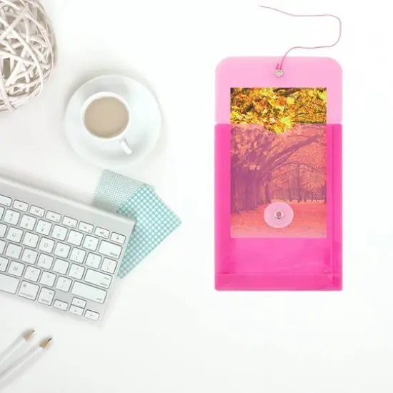 JAM Paper 4.25" x 6.25" Plastic Button & String Tie Closure Envelopes, 12ct. Fuchsia Pink {7}