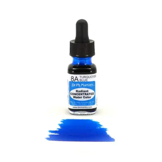 Dr. Ph. Martin's&reg; Radiant Concentrated Watercolor, 0.5oz. 8A Turquoise Blue {4}